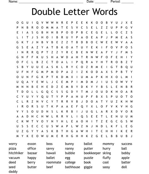 Double Letter Words Word Search Wordmint