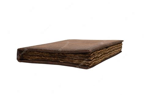 Premium Photo An Old Brown Book Isolated On A White Background