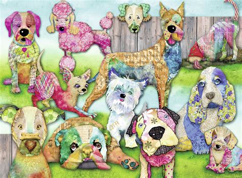 Enjoy premium online jigsaw puzzles! Patchwork Pups Jigsaw Puzzle | PuzzleWarehouse.com