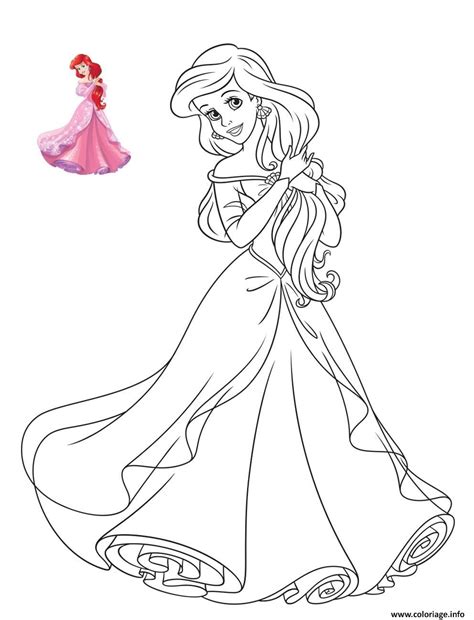 Coloriage Princesse Disney Ariel  JeColorie.com