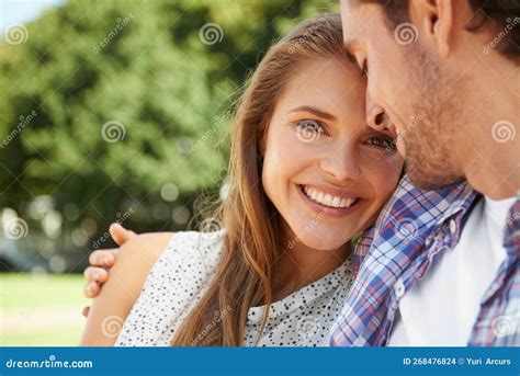 Couple Trust Or Portrait Hug On Love Date Valentines Day Or Romance Bonding In Nature Park Or