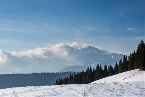 Beautiful Landscape Of Winter Carpathian Mountains Stock Image Image