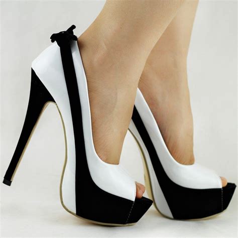 Get Classy With Elegant Black And White High Heels Awesome New T