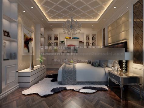 Luxury Apartment Master Bedroom Interior 3d Model Max Vray