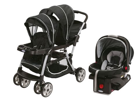 Graco Ready2grow Click Connect Double Stroller With Two Car Seats And