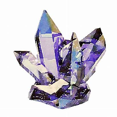 Crystal Watercolor Purple Transparent Cyrstals Rock Cristal
