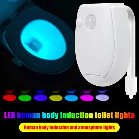 Color Smart PIR Motion Sensor Toilet Seat Night Light Waterproof Backlight For Bowl LED