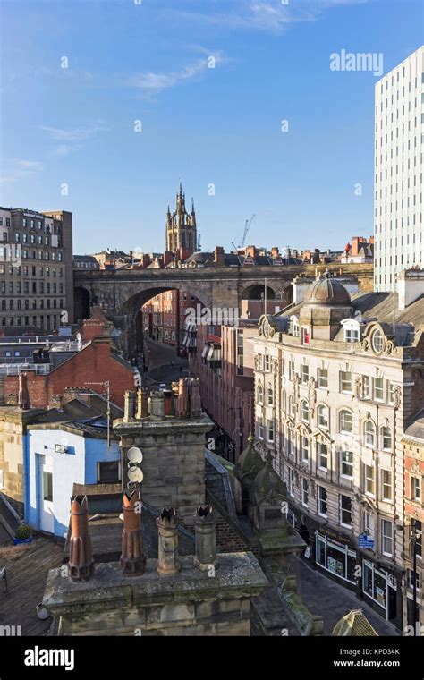 Architecture Of Newcastle Upon Tyne Uk From Old Chimney Pots And The