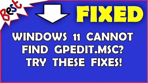 Windows Cannot Find Gpedit Msc Try These Fixes Youtube