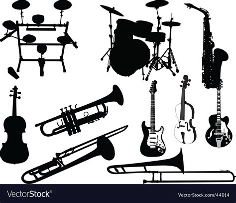Set Musical Instruments Royalty Free Vector Image