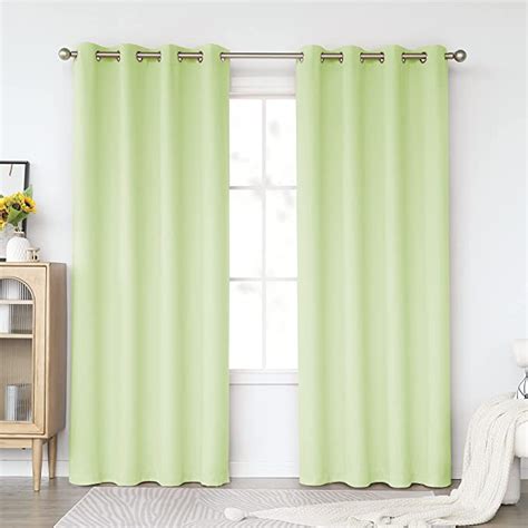 Keqiaosuocai Light Green Blackout Curtains 84 Inch For
