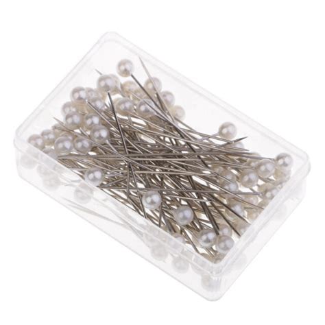 100 Pieces Pearl Head Straight Pins For Sewinhg Garment Positioning