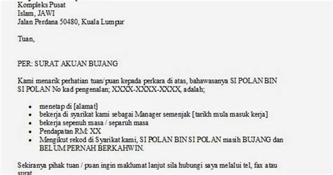 Maksud surat pengesahan majikan ni adalah surat yang mengesahkan bahawa pekerja tersebut didalam surat ini perlu dipaparkan maklumat pekerja, jawatan, tempoh perkhidmatan, gaji dan beliau. Contoh Surat Akuan Bujang Dari Syarikat - Kumpulan Contoh ...