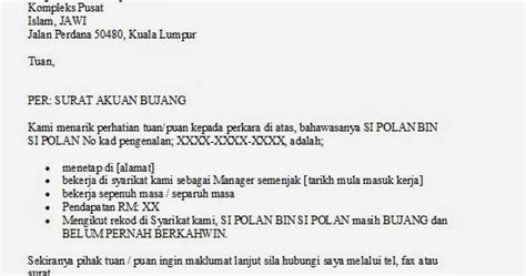 Pernyataan, contoh surat permohonan, contoh surat penawaran, contoh surat resmi, contoh surat keterangan kerja, contoh surat related posts to contoh surat rasmi permohonan akuan bujang. Contoh Surat Akuan Bujang Dari Syarikat - Kumpulan Contoh Surat dan Soal Terlengkap