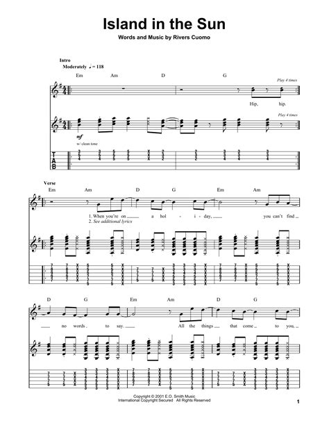 Island In The Sun By Weezer Guitar Tab Play Along Guitar Instructor