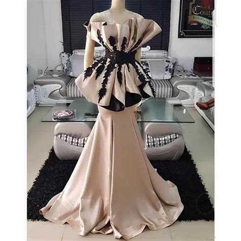 sexy african mermaid evening dresses with lace appliques beads sequins big bow prom dress lo