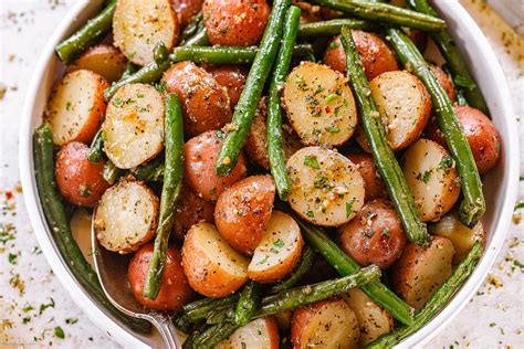 Roasted Garlic Potatoes And Green Beans Recipe Roasted Vegetables