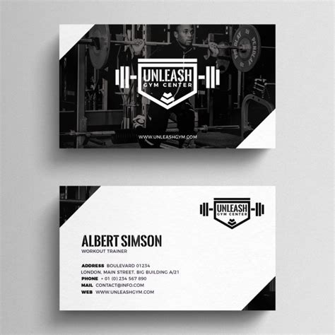 Giving out business cards is also seen as professional, which can give you an advantage over competitors who don't use business cards. Fitness business card template PSD file | Free Download