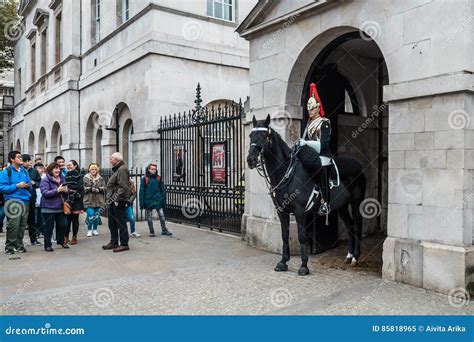 Mounted Queen`s Life Guard Of The Household Cavalry London Editorial