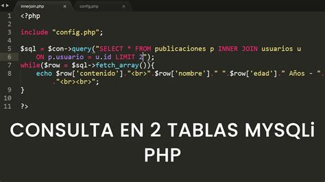 Consulta Tablas Mysql Con Inner Join Php Youtube