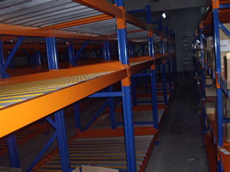 Blue Orange Pallet Flow Racking High Density Industrial Storage Shelves
