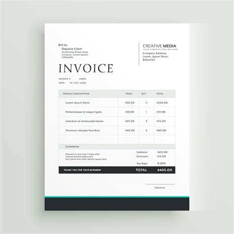 Premium Vector Modern Invoice Template