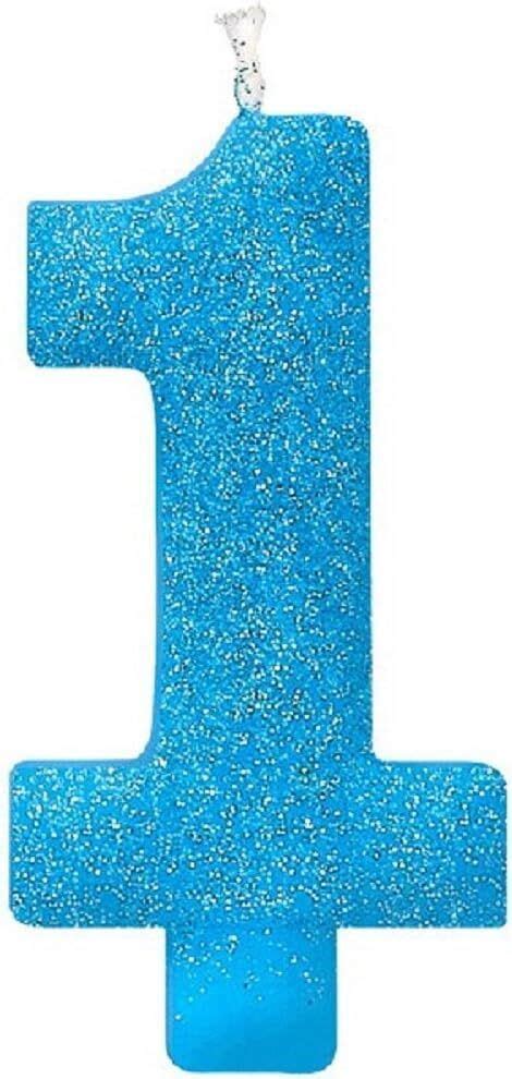 Blue Glitter 1 Birthday Candle 5 1 Piece Ideal For Memorable