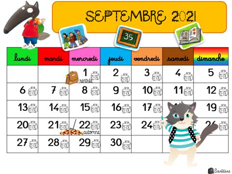 La Classe De Sanléane Calendriers Scolaire Une Année Avec Le Loup