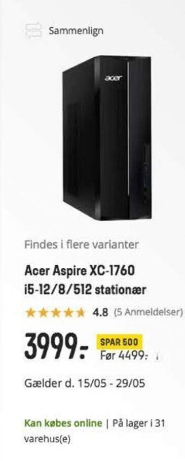 Acer Aspire Xc 1760 15 128512 Stationær Tilbud Hos Elgiganten