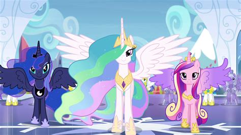 Image Celestia Luna And Cadance Stepping Forward S4e25png My