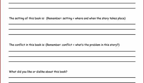 3rd Grade Book Review Worksheet Worksheet : Resume Examples