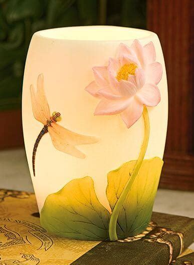 Dragonfly And Waterlily Lamp Reflections By Claudia