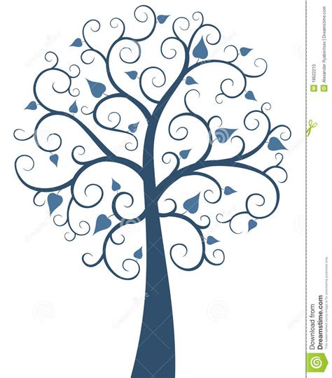 Blue Ornate Tree Stock Photo Image 18622210