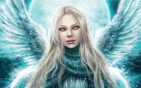Wallpaper Face Eyes Long Hair Wings Angel Doll Head Iris Girl