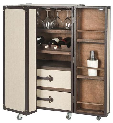 This Bar Cabinet Is Too Cool Supported By Casters For Mobility This