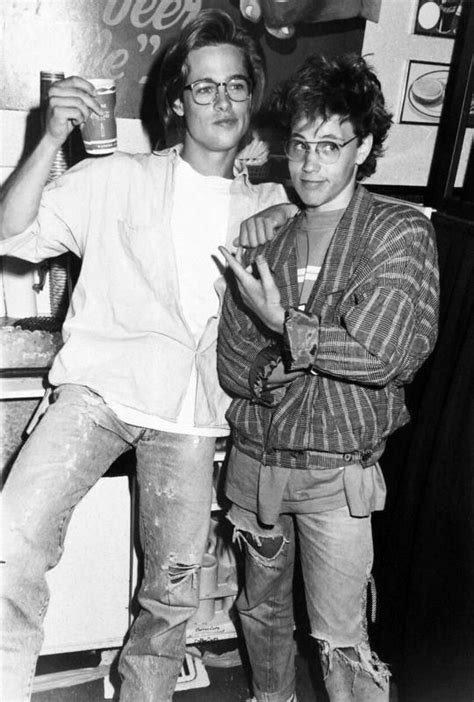 Brad Pitt And Corey Haim Circa 1988 Roldschoolcool