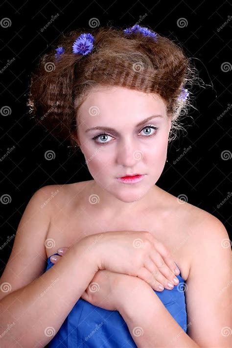 shy woman stock image image of haired glamour flower 15533511