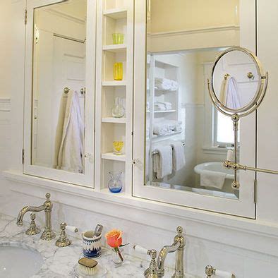 The two mirrors on the front doors appear as one larger mirror for a design that integrates easily into any bath or powder room. Large Medicine Cabinet Design Ideas, Pictures, Remodel and ...