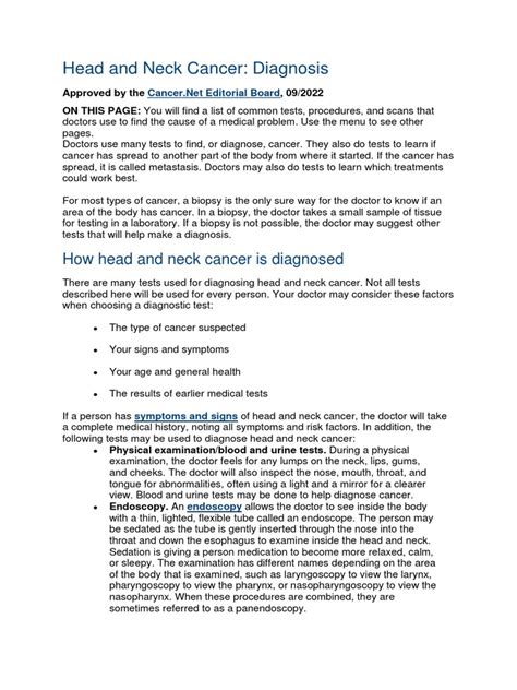 Diagnosing Head And Neck Cancer Pdf Biopsy Positron Emission