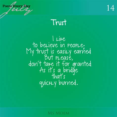 A Poem About Trust Dailypoemproject Day 14 Ms Moem Poems Life Etc