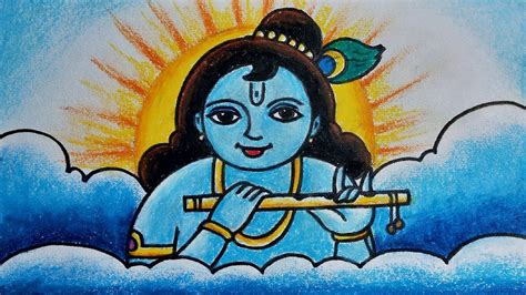 Easy drawing turn words krishna into cartoon sketch. Krishna Drawing Easy