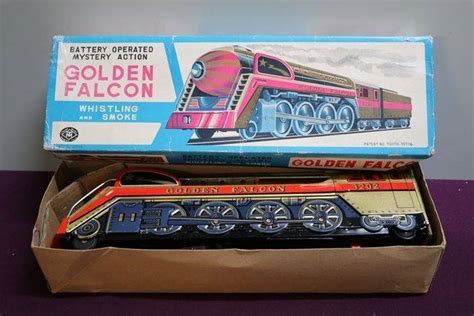 Tm Japan Golden Falcon Battery Operated Tin Train Engine Toy Xxxx Antique Complex
