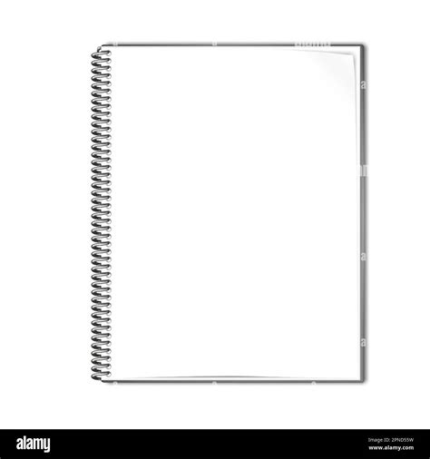 Open Wire Bound Notebook Vector Mock Up Spiral Notepad Blank White
