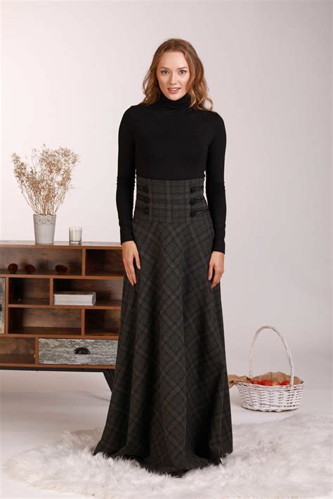high waist wool skirt allseams