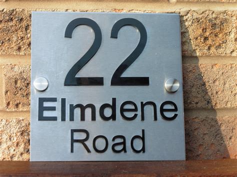 Brushed Stainless Steel House Sign Number Personalised Etsy