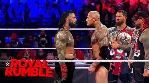 Full Match Roman Reigns Vs The Rock The Usos Wwe Royal Rumble