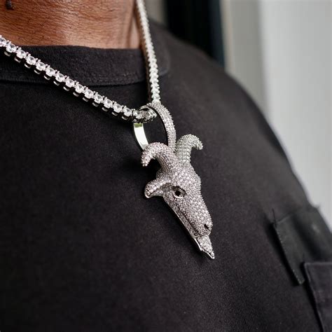 Iced Out Goat Pendant Hip Hop Necklace Jewelry