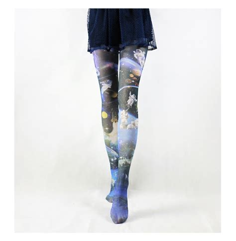 Japanese Harajuku Space Patterned Tights Pantyhose Fashion Colored Stocking Tightspatterned