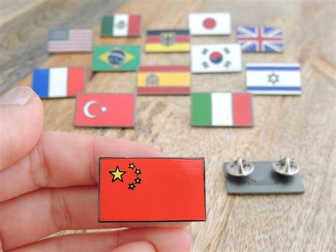 China Flag Lapel Pin Chinese Flag Badge T For World Etsy