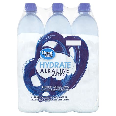 Great Value Hydrate Alkaline Water 338 Fl Oz Bottle 6 Packs